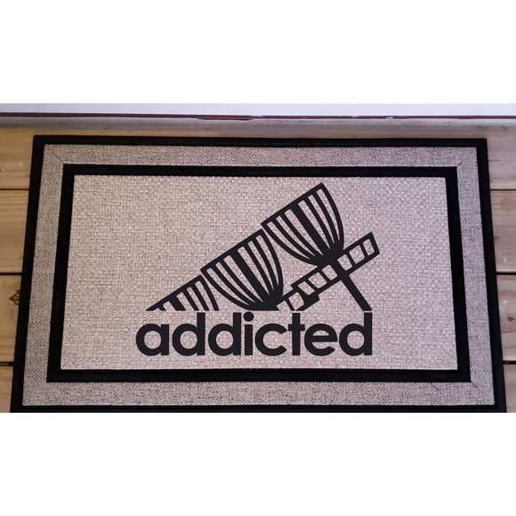 Disc Golf Addicted Logo Doormat, Discgolf Mat, Discgolfer Decor - Picture 1 of 1